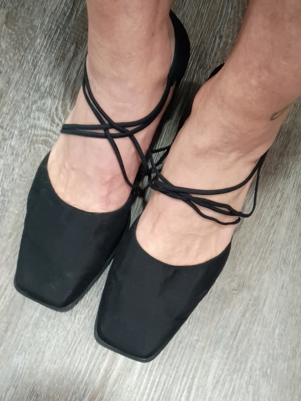 vintage PARADE black square-toe heels 8.5 NEW